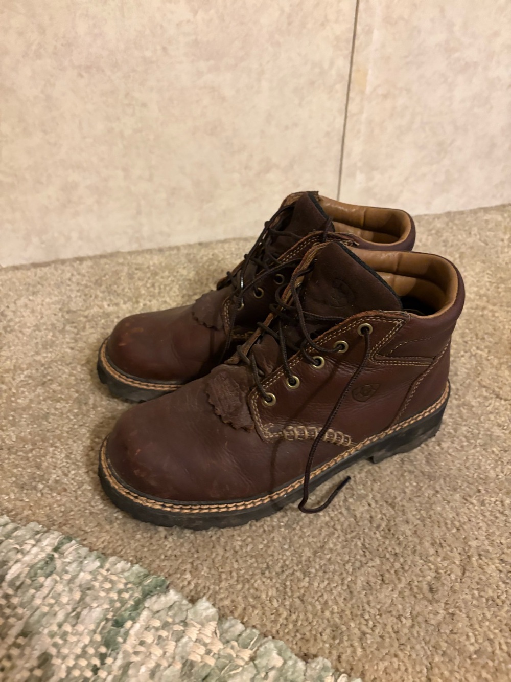 Ariat Dark Brown Leather Lace-Up Work Boots
